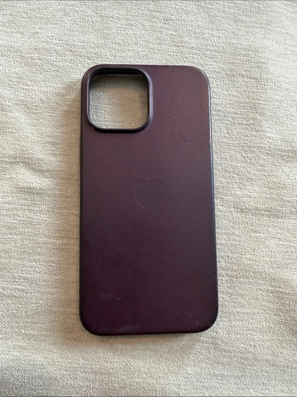 Apple Leather iPhone 13 Pro Max Case - Dark Cherry